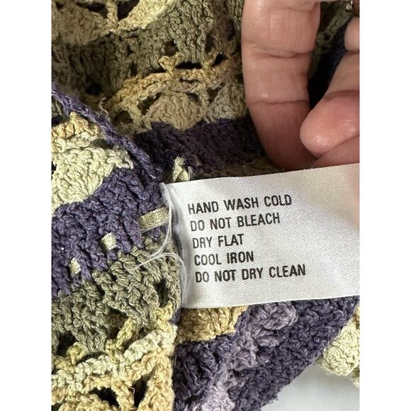 Robert Scott Women’s Sz M Hand Knitted Sweater Lavender Silk Linen Cotton Blend - Picture 11 of 13